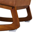 Sedia a Dondolo Rivestita in Similpelle con Schienale Alto, Base in Legno di Gomma e Tasca Laterale, Capacità 136 kg