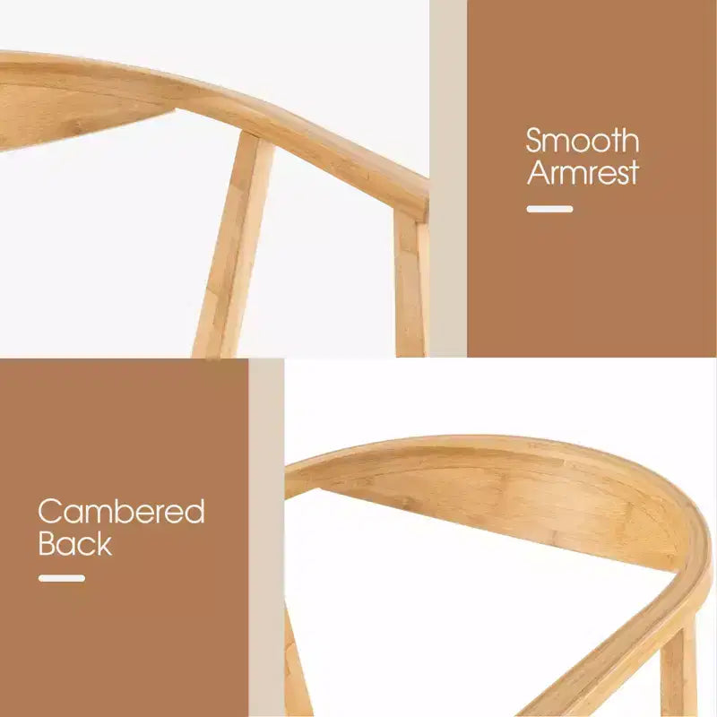 Poltrona moderna in bambù con cuscino imbottito, schienale ergonomico, portata 150 kg