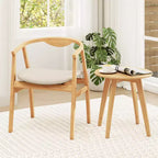 Poltrona moderna in bambù con cuscino imbottito, schienale ergonomico, portata 150 kg