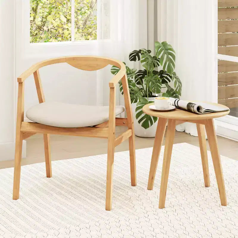 Poltrona moderna in bambù con cuscino imbottito, schienale ergonomico, portata 150 kg