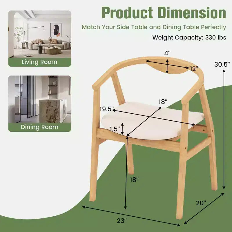 Poltrona moderna in bambù con cuscino imbottito, schienale ergonomico, portata 150 kg