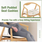 Poltrona moderna in bambù con cuscino imbottito, schienale ergonomico, portata 150 kg