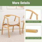 Poltrona moderna in bambù con cuscino imbottito, schienale ergonomico, portata 150 kg