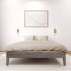 Struttura Letto Matrimoniale a Piattaforma in Legno Massello con Doghe in Pino, Altezza 35,5 cm, Capacità 340 kg, Nessuna Rete a Molle Necessaria