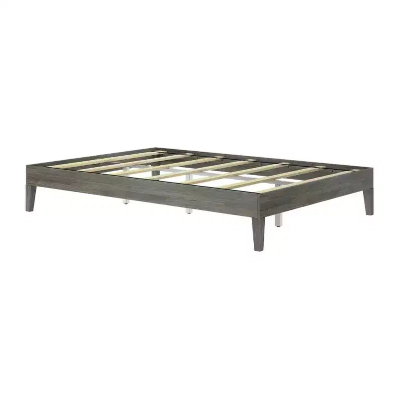 Struttura Letto Matrimoniale a Piattaforma in Legno Massello con Doghe in Pino, Altezza 35,5 cm, Capacità 340 kg, Nessuna Rete a Molle Necessaria