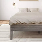 Struttura Letto Matrimoniale a Piattaforma in Legno Massello con Doghe in Pino, Altezza 35,5 cm, Capacità 340 kg, Nessuna Rete a Molle Necessaria