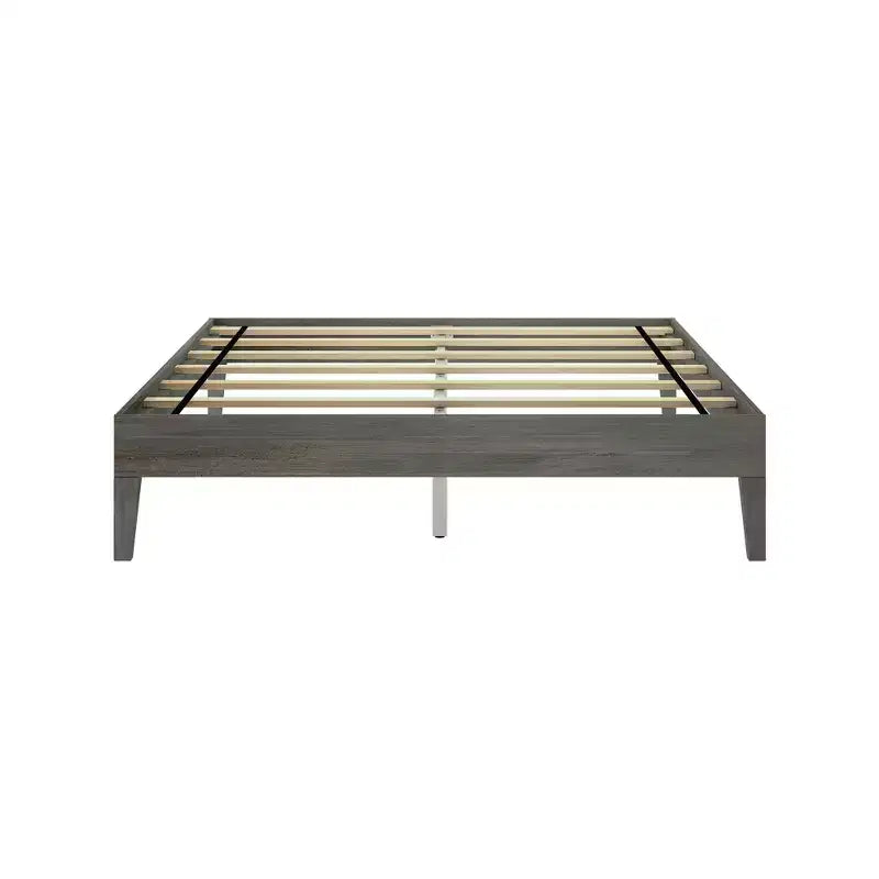 Struttura Letto Matrimoniale a Piattaforma in Legno Massello con Doghe in Pino, Altezza 35,5 cm, Capacità 340 kg, Nessuna Rete a Molle Necessaria