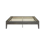 Struttura Letto Matrimoniale a Piattaforma in Legno Massello con Doghe in Pino, Altezza 35,5 cm, Capacità 340 kg, Nessuna Rete a Molle Necessaria
