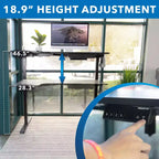 Scrivania angolare regolabile in altezza elettricamente, 3 impostazioni di memoria, capacità di 100 kg, garanzia a vita