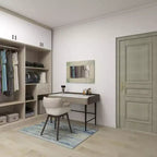Specchio da Parete a Mosaico Artigianale in Madreperla con Angoli Blu, 61x91 cm, Crema