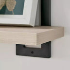 Mensola a muro a 4 ripiani galleggiante, altezza 91 cm, ferro e MDF, portata fino a 13,6 kg