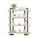 Mensola a muro a 4 ripiani galleggiante, altezza 91 cm, ferro e MDF, portata fino a 13,6 kg