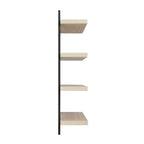 Mensola a muro a 4 ripiani galleggiante, altezza 91 cm, ferro e MDF, portata fino a 13,6 kg