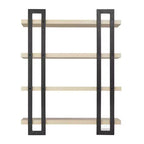 Mensola a muro a 4 ripiani galleggiante, altezza 91 cm, ferro e MDF, portata fino a 13,6 kg