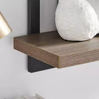 Mensola a muro a 4 ripiani galleggiante, altezza 91 cm, ferro e MDF, portata fino a 13,6 kg