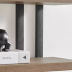 Mensola a muro a 4 ripiani galleggiante, altezza 91 cm, ferro e MDF, portata fino a 13,6 kg