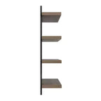Mensola a muro a 4 ripiani galleggiante, altezza 91 cm, ferro e MDF, portata fino a 13,6 kg