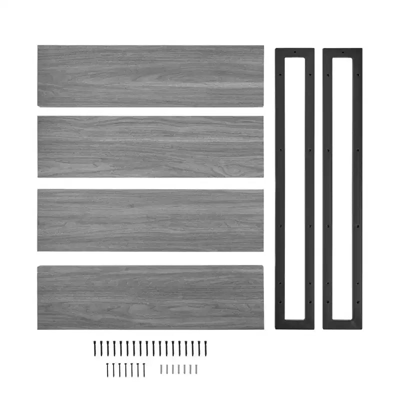 Mensola a muro a 4 ripiani galleggiante, altezza 91 cm, ferro e MDF, portata fino a 13,6 kg