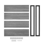 Mensola a muro a 4 ripiani galleggiante, altezza 91 cm, ferro e MDF, portata fino a 13,6 kg