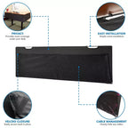 Pannello privacy da 41" sotto la scrivania con gestione cavi e tasche organizer per workstation sit-stand