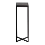Tavolino da bibite in metallo dorato squadrato con piano in vetro e piedini in gomma, 17,8x17,8x53,3 cm, compatto