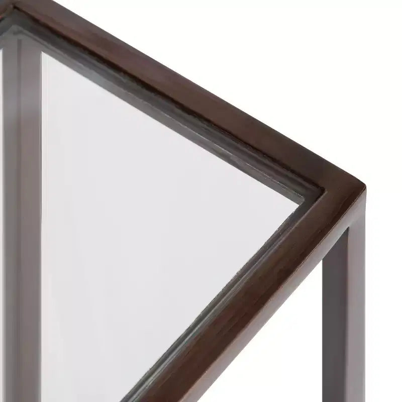 Tavolino da bibite in metallo dorato squadrato con piano in vetro e piedini in gomma, 17,8x17,8x53,3 cm, compatto