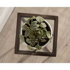 Tavolino da bibite in metallo dorato squadrato con piano in vetro e piedini in gomma, 17,8x17,8x53,3 cm, compatto