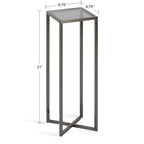 Tavolino da bibite in metallo dorato squadrato con piano in vetro e piedini in gomma, 17,8x17,8x53,3 cm, compatto