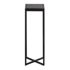 Tavolino da bibite in metallo dorato squadrato con piano in vetro e piedini in gomma, 17,8x17,8x53,3 cm, compatto