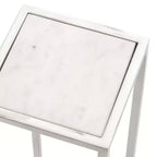 Tavolino da bibite in metallo dorato squadrato con piano in vetro e piedini in gomma, 17,8x17,8x53,3 cm, compatto