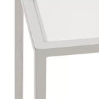 Tavolino da bibite in metallo dorato squadrato con piano in vetro e piedini in gomma, 17,8x17,8x53,3 cm, compatto
