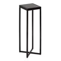 Tavolino da bibite in metallo dorato squadrato con piano in vetro e piedini in gomma, 17,8x17,8x53,3 cm, compatto