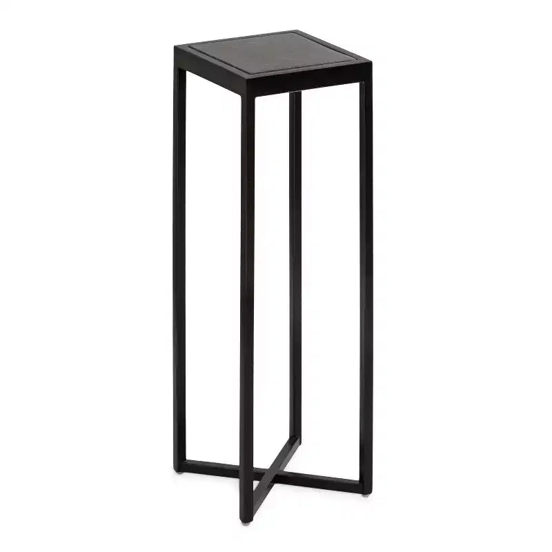 Tavolino da bibite in metallo dorato squadrato con piano in vetro e piedini in gomma, 17,8x17,8x53,3 cm, compatto