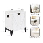 Tavolino Contenitore Rettangolare in Legno con Design a Porta di Fienile, Bianco Anticato, 53x68x38 cm