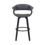 Sgabello da bar in similpelle girevole con braccioli, poggiapiedi e schienale basso, altezza bancone 66 cm, portata 113 kg