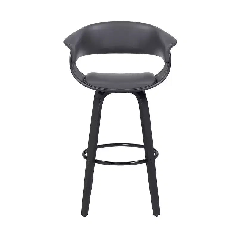 Sgabello da bar in similpelle girevole con braccioli, poggiapiedi e schienale basso, altezza bancone 66 cm, portata 113 kg