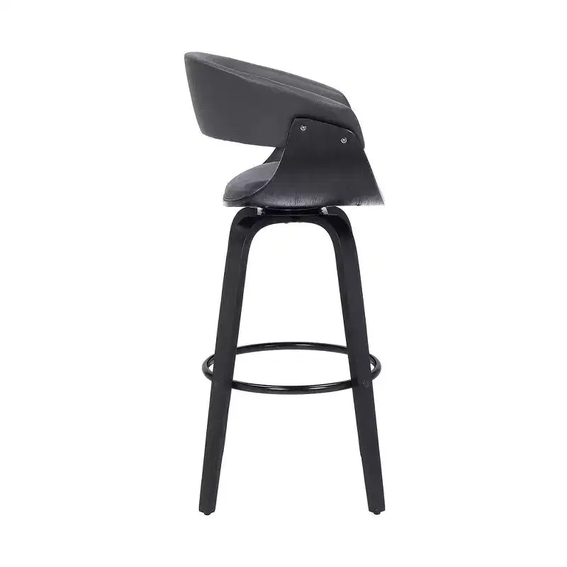 Sgabello da bar in similpelle girevole con braccioli, poggiapiedi e schienale basso, altezza bancone 66 cm, portata 113 kg