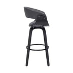 Sgabello da bar in similpelle girevole con braccioli, poggiapiedi e schienale basso, altezza bancone 66 cm, portata 113 kg