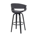 Sgabello da bar in similpelle girevole con braccioli, poggiapiedi e schienale basso, altezza bancone 66 cm, portata 113 kg