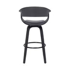 Sgabello da bar in similpelle girevole con braccioli, poggiapiedi e schienale basso, altezza bancone 66 cm, portata 113 kg