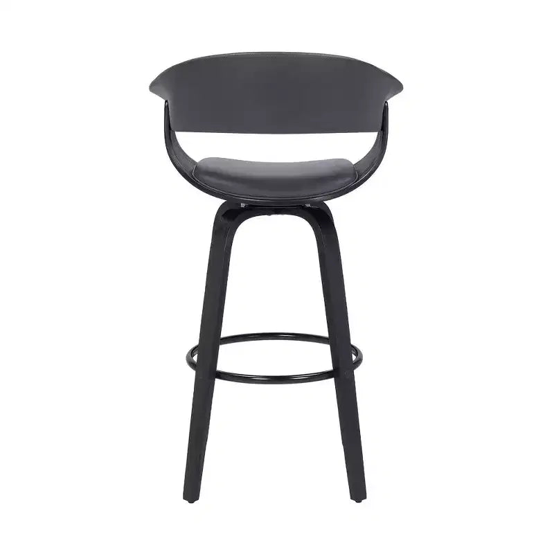 Sgabello da bar in similpelle girevole con braccioli, poggiapiedi e schienale basso, altezza bancone 66 cm, portata 113 kg