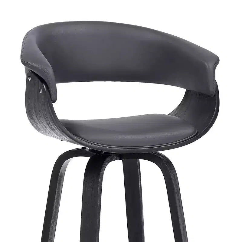 Sgabello da bar in similpelle girevole con braccioli, poggiapiedi e schienale basso, altezza bancone 66 cm, portata 113 kg