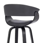 Sgabello da bar in similpelle girevole con braccioli, poggiapiedi e schienale basso, altezza bancone 66 cm, portata 113 kg