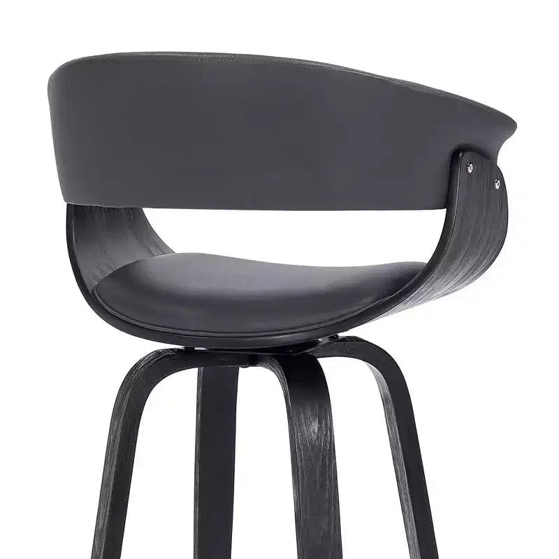 Sgabello da bar in similpelle girevole con braccioli, poggiapiedi e schienale basso, altezza bancone 66 cm, portata 113 kg