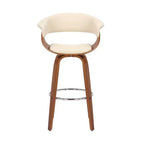 Sgabello da bar in similpelle girevole con braccioli, poggiapiedi e schienale basso, altezza bancone 66 cm, portata 113 kg