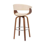 Sgabello da bar in similpelle girevole con braccioli, poggiapiedi e schienale basso, altezza bancone 66 cm, portata 113 kg