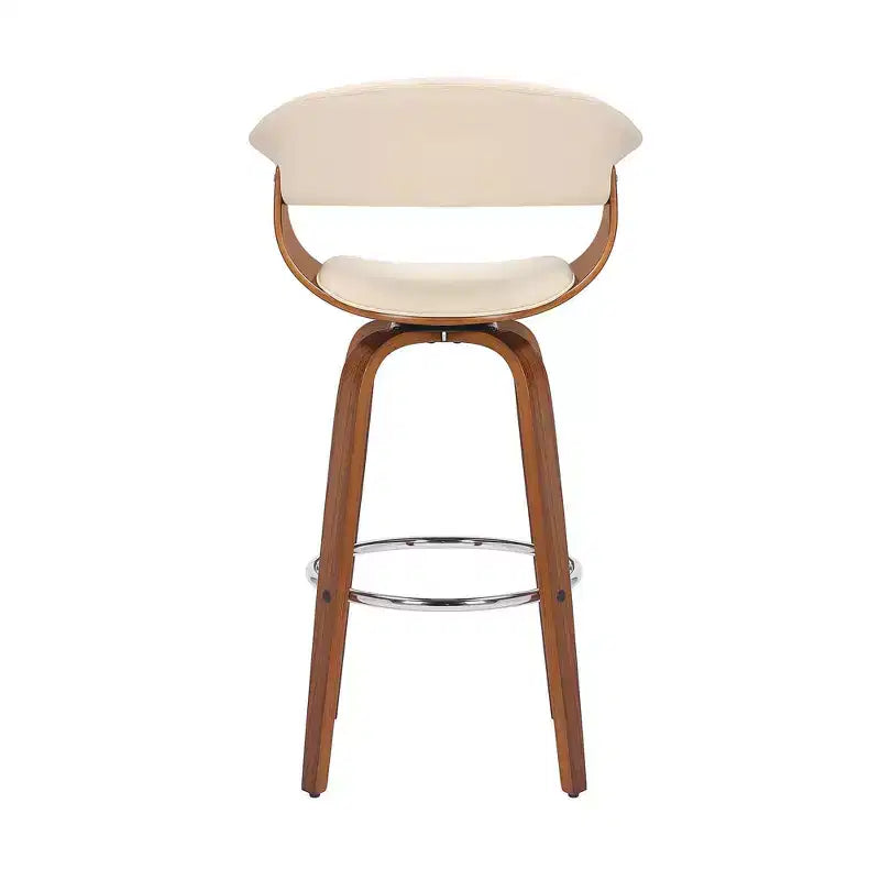 Sgabello da bar in similpelle girevole con braccioli, poggiapiedi e schienale basso, altezza bancone 66 cm, portata 113 kg