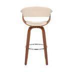 Sgabello da bar in similpelle girevole con braccioli, poggiapiedi e schienale basso, altezza bancone 66 cm, portata 113 kg