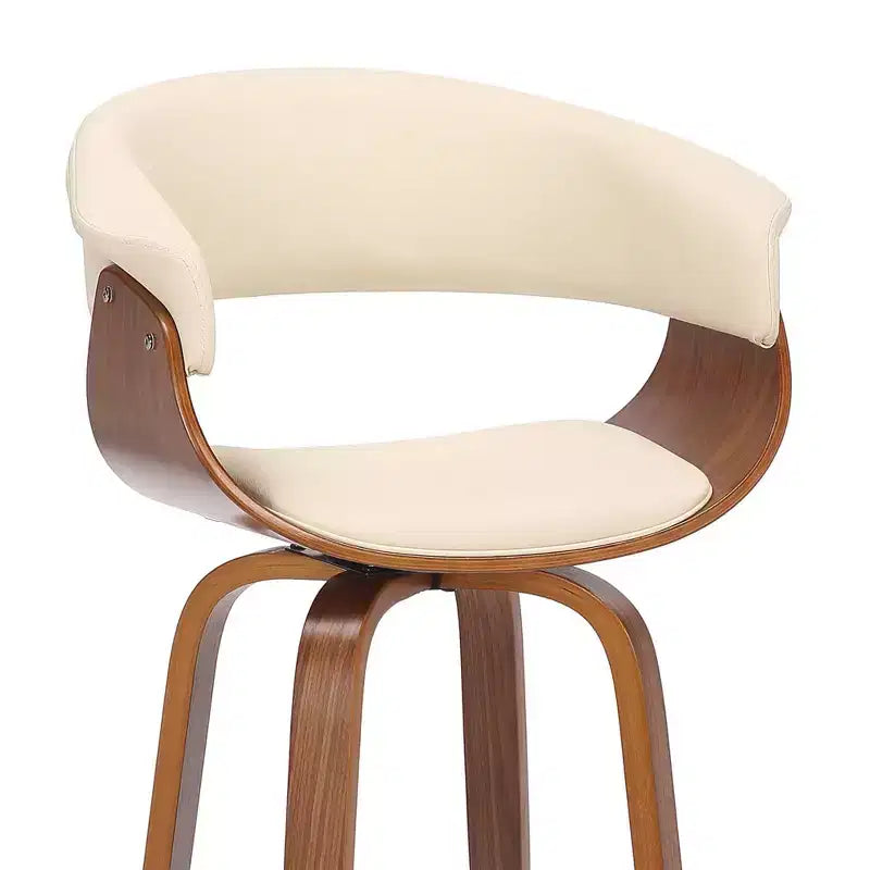 Sgabello da bar in similpelle girevole con braccioli, poggiapiedi e schienale basso, altezza bancone 66 cm, portata 113 kg