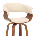 Sgabello da bar in similpelle girevole con braccioli, poggiapiedi e schienale basso, altezza bancone 66 cm, portata 113 kg